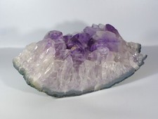 Large Natural Amethyst Geode Slice With Agate Banding approx 20cm 1.8kg