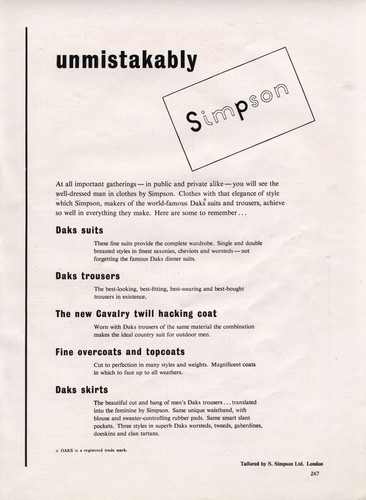 Original 1952 advert for - , daks