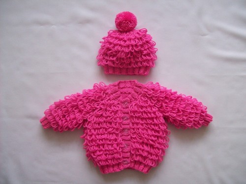 Newborn bright pink loopy - bright,