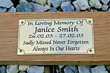 MEMORIAL BENCH PLAQUE SOLID