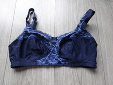 M&S MARKS & SPENCER NAVY BLUE NON WIRED FULL CUP BRA NON SLIP STRAPS UK SIZE 34D