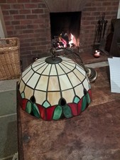 Vintage Tiffany-Style Stained Glass Ceiling Light Pendant Hanging Shade Art Deco