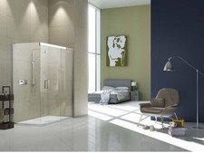 Matki Eauzone Corner Shower Enclosure Slider. Left Hand Hinged Right Return New