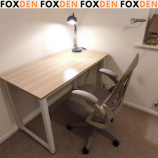 Large Computer Desk Industrial Wood Table Home Office PC Workstation Metal Legs