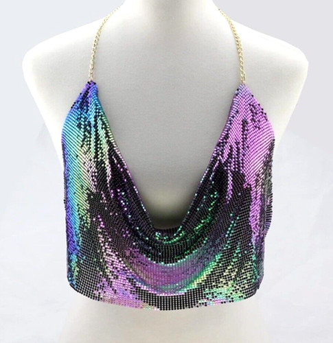 Multicolour body chain - chain, bra