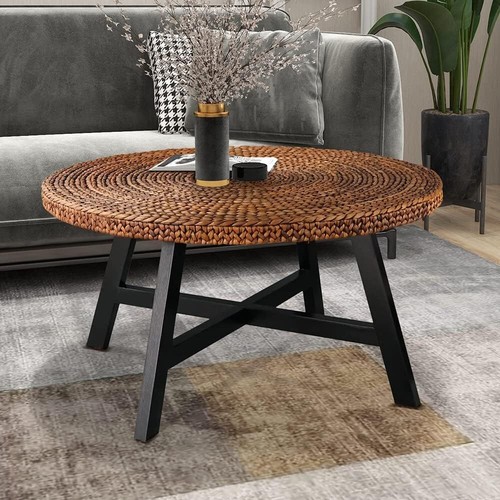 Round coffee table seagrass - table,