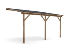 Lean To Wooden Gazebo Canopy Wall Mounted Patio Garden Shelter Utopia 4m x 3m