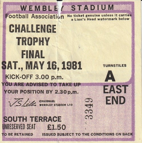 Final trophy 1981 ticket - fa,