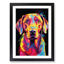 Labrador Retriever Pop Framed Canvas Wall Art Print Poster Picture, Home Decor