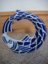 Sargadelos Circular Blue & White Porcelain Fish Ornament