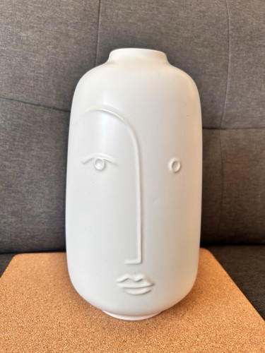 Dunelm curves face vase cream - dunelm,