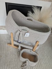 Crochet Moses Basket Set + 2 mattresses Pre-order 10 Weeks NOT THE STAND