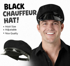 BLACK CHAUFFEUR HAT Police