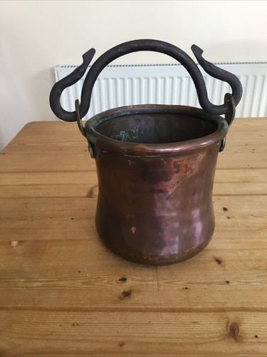 Vintage copper cauldron medium - copper,