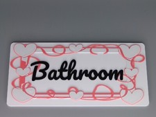 PINK / WHITE BATHROOM DOOR