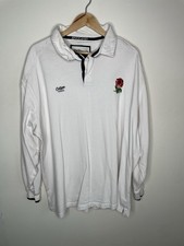 Men’s White Cotton Traders England Rugby Shirt | Size 3XL | Classic Rugby Top
