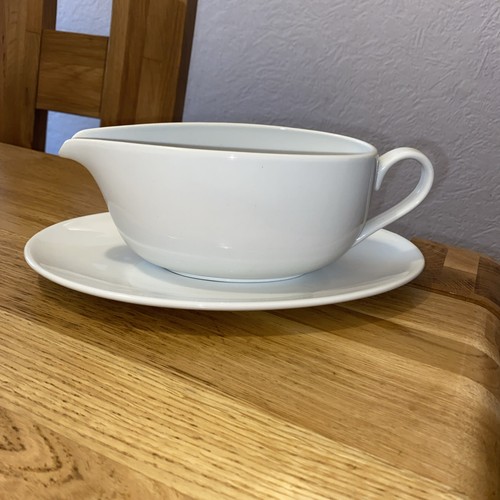 White ceramic gravy sauce - white,