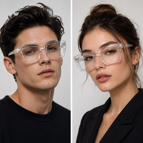 Oversized clear square glasses - square,