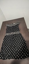 PEPPERBERRY WOMENS POLKA DOTS BLACK AND WHITE DRESS 