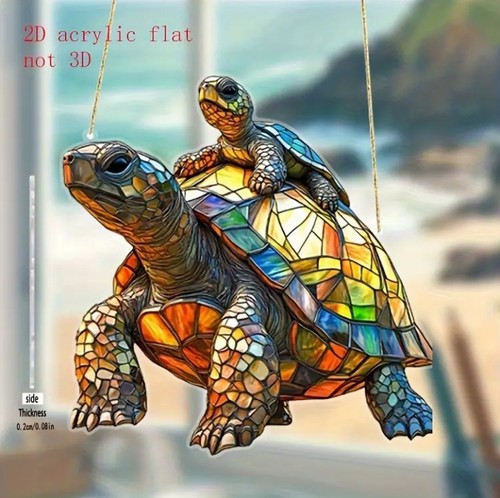 Mum baby tortoise suncatcher - &,