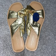 Gold Leather Sandals 41 Monsoon