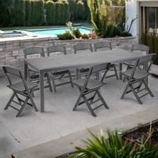 Long Anthracite Garden Dining