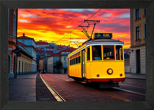 Lisbon tram yellow streets - tram,