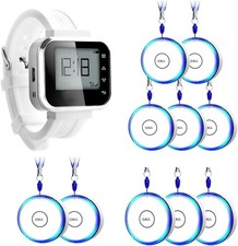 Wireless Calling System w/ Pager Watch & 10 Call Buttons - Caregiver / Waiter
