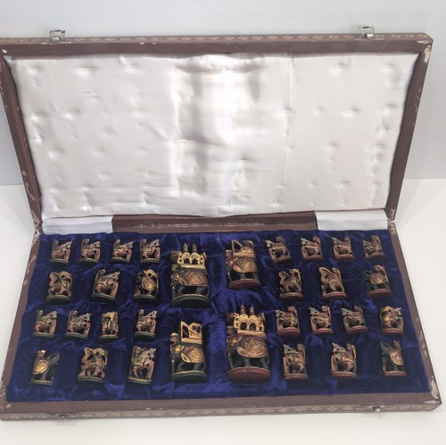 Antique hand carved chess - antique,