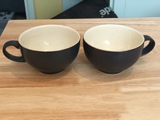 Pair of Large " DENBY " England Stoneware Black Tea Cups