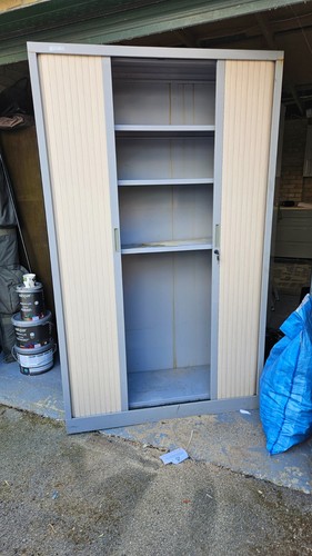 Metal cabinet with tambour - cabinet,