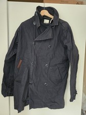 Marshall Artist Dry Wax Coated Cotton Black Trench Jacket - UK Size X-Large/XL