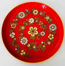 Vintage Art Metal Tray Floral
