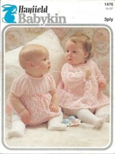 Knitting pattern baby/reborn long or short sleeved lacy dress in 3 ply
