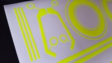 HELMET TRON STYLE HI VIZ MOTORCYCLE STICKERS DECALS SAFTEY FLUORESCENT YELLOW EU