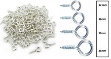 SMALL STEEL SCREW IN EYE HOOKS