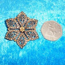 Lovely Signed Marks & Spencer M&S Sparkly Diamante Flower Floral Pin Brooch