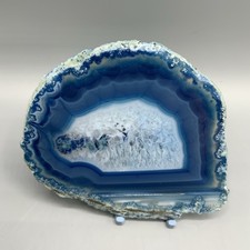Natural Blue Agate Slice Geode
