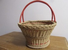 Vintage wicker shopping red