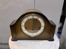 Mantel Clock Bentima German Movement Walnut Case Key Vintage 60s 