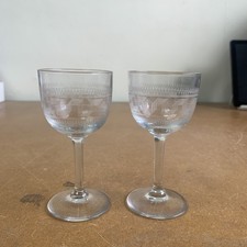 X2 Edwardian Sherry/Wine Glasses