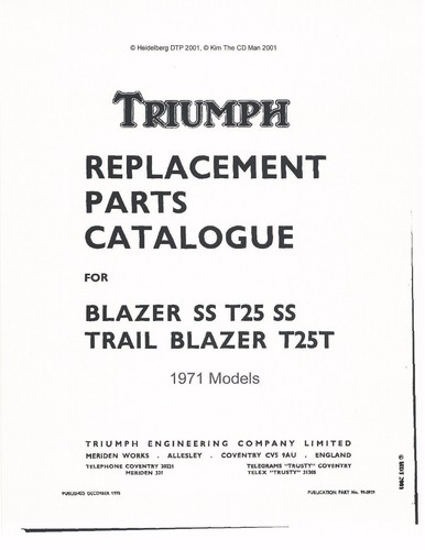 Triumph parts manual book - triumph, 1971