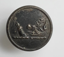 Antique Livery Button Boars Head & Pointing Arm 17 mm