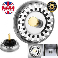 Kitchen Sink Strainer Waste Plug 78mm 80mm Replacement Stainless Steel