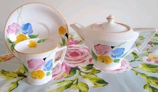 Art Deco Floral Handpainted
