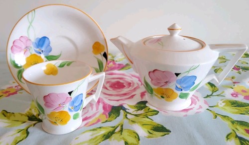 Art deco floral handpainted - floral,