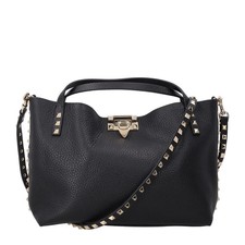 VALENTINO GARAVANI Womens Rockstud Textured Leather Tote Bag Strap OS RRP 1590