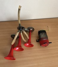 Vintage Alexander 12v Triple Air Horns Classic Car Truck 4x4 Land Rover Horn