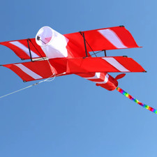 New High Quality 3D Single Line Red Plane Kite Sports Beach with Handle and Stri