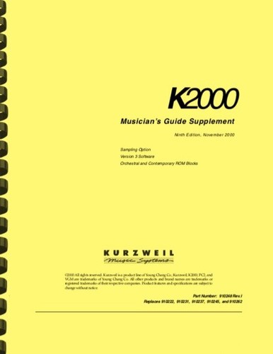 Kurzweil k2000 version 3 - kurzweil, v3